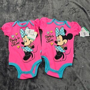 Disney Baby Bodysuit Bundle | Minnie Mouse “Ready to Shine” | Size 9M | NWT